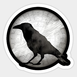 Crow - Crow And Lace Moon - Crow Raven Moon Sticker